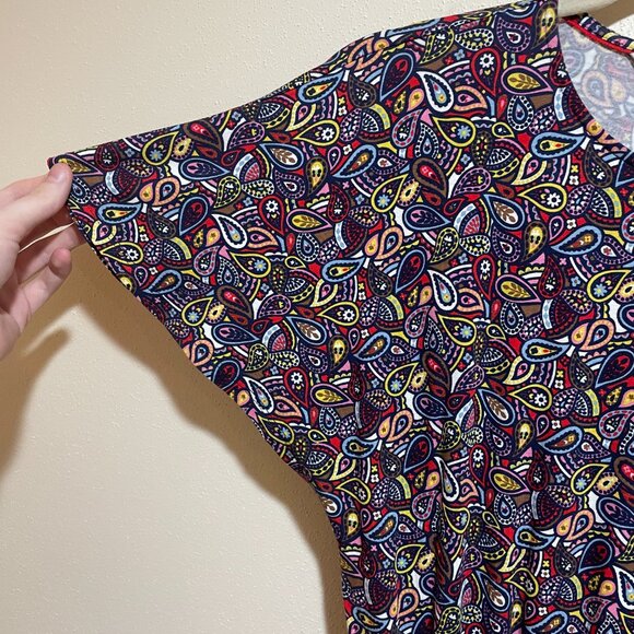 Boden Flutter Sleeve Jersey Dress Paisley Patterned - Picture 7 of 14